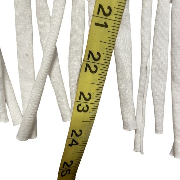 Backstage Customs white sleeveless cropped fringe Nashville tee size medium - Picture 6 of 7